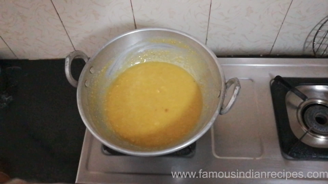 Stir well the mixture until it becomes mysorepaak texture.